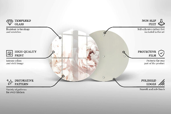 Kitchen worktop protector Pastel peonies