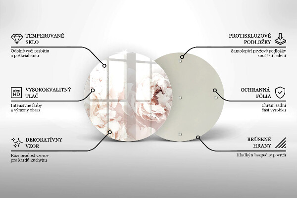 Kitchen worktop protector Pastel peonies