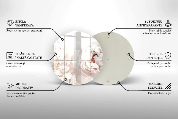 Kitchen worktop protector Pastel peonies