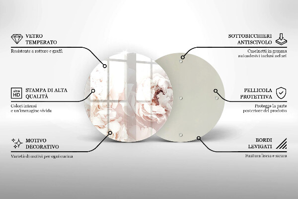 Kitchen worktop protector Pastel peonies