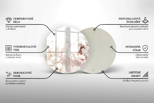 Kitchen worktop protector Pastel peonies