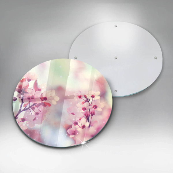 Glass worktop protector Spring pink flowers