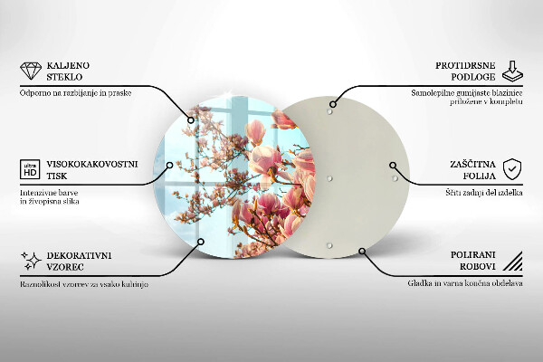 Glass worktop saver Pink Flowers Tree