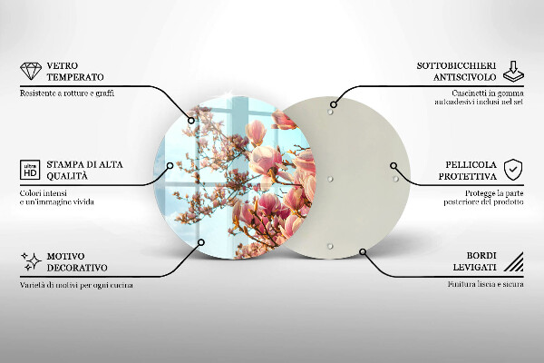 Glass worktop saver Pink Flowers Tree