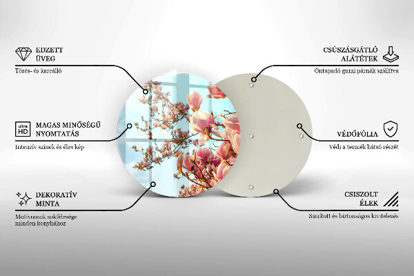 Glass worktop saver Pink Flowers Tree