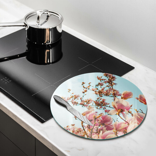Glass worktop saver Pink Flowers Tree