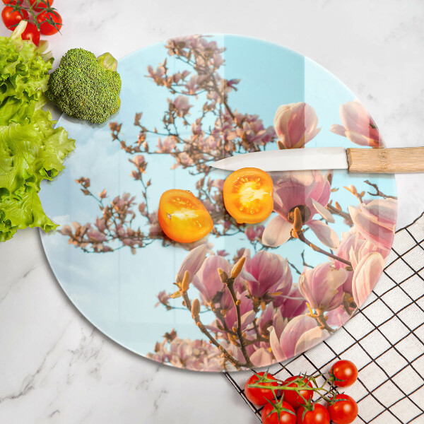 Glass worktop saver Pink Flowers Tree