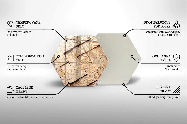 Chopping board glass Wooden squares