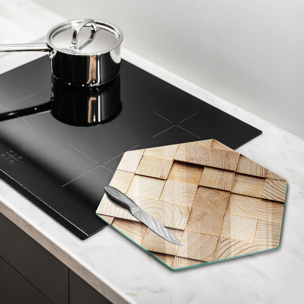 Chopping board glass Wooden squares