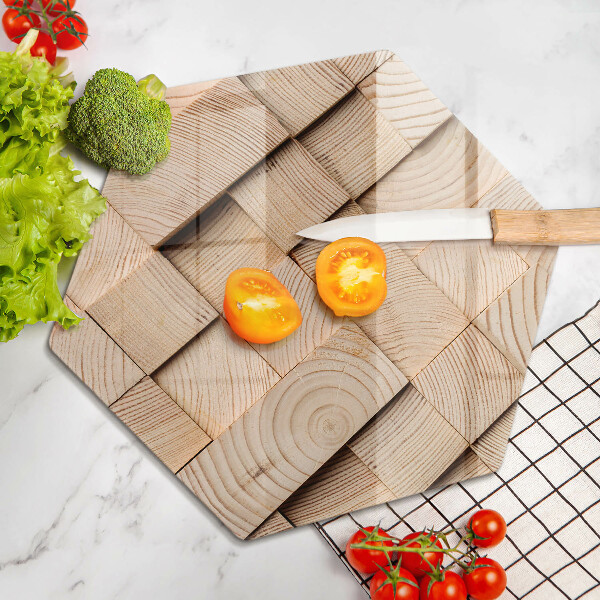 Chopping board glass Wooden squares