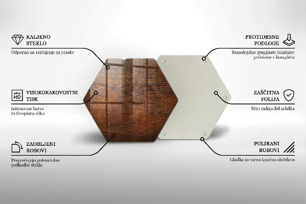 Chopping board glass Dark wood board