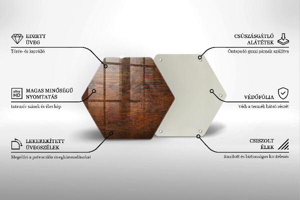 Chopping board glass Dark wood board