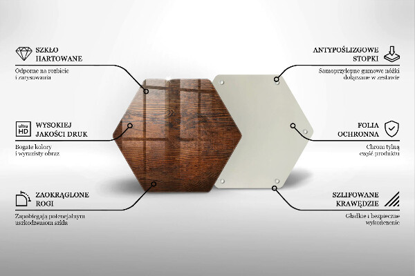 Chopping board glass Dark wood board