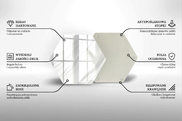 Chopping board glass Delicate marble