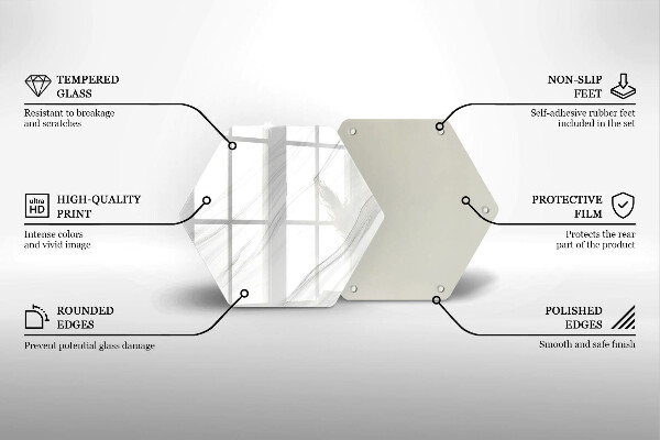 Chopping board glass Delicate marble