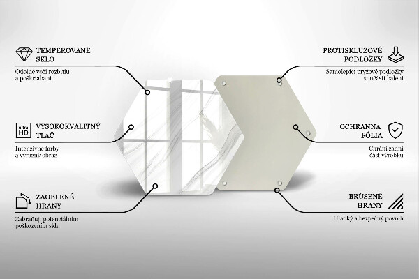 Chopping board glass Delicate marble