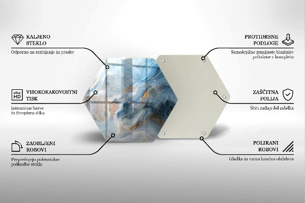 Chopping board glass Marble texture
