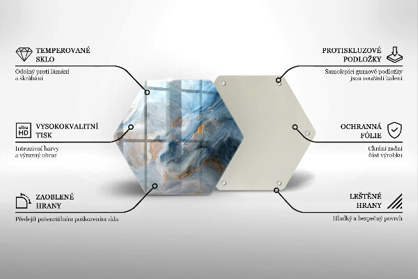 Chopping board glass Marble texture