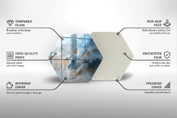Chopping board glass Marble texture