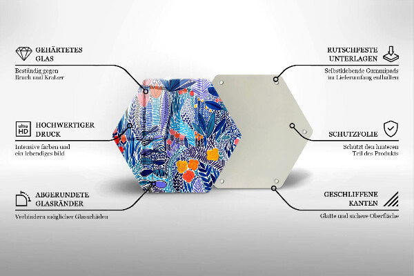 Chopping board glass Painted meadow