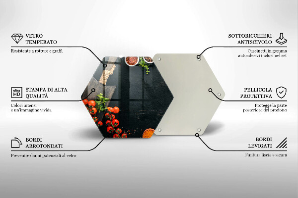 Chopping board glass Cherry tomatoes