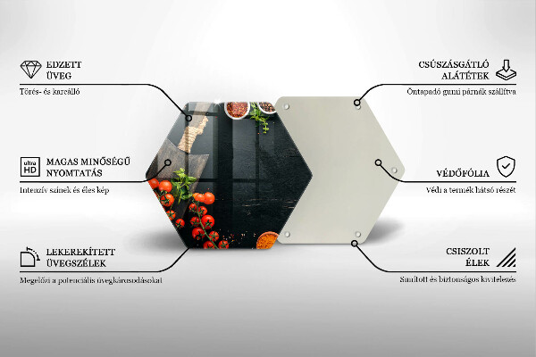 Chopping board glass Cherry tomatoes