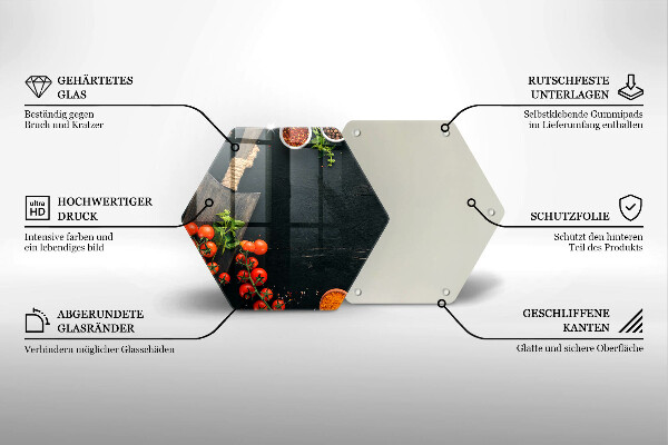 Chopping board glass Cherry tomatoes