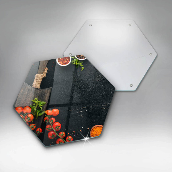 Chopping board glass Cherry tomatoes