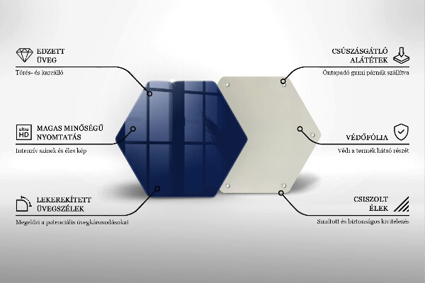 Glass kitchen board Blue color