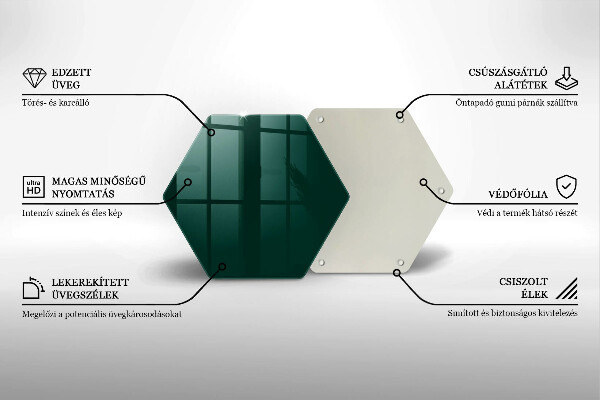 Glass kitchen board Green color