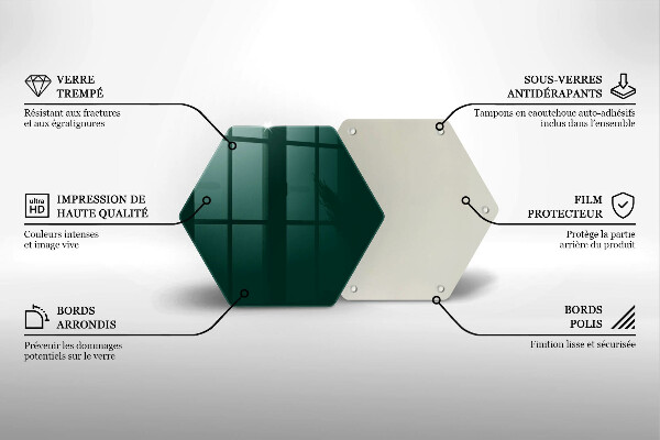 Glass kitchen board Green color