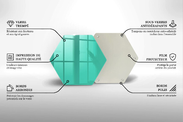 Glass kitchen board Green color