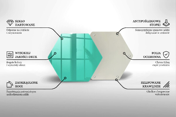 Glass kitchen board Green color