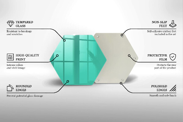 Glass kitchen board Green color