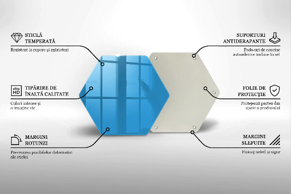 Glass kitchen board Blue color