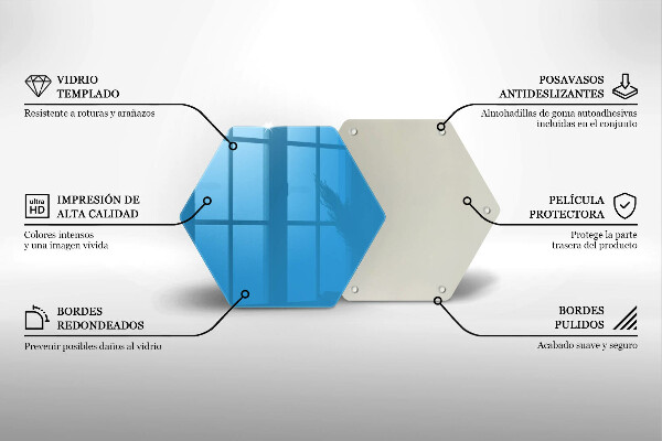 Glass kitchen board Blue color