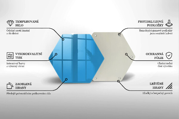 Glass kitchen board Blue color