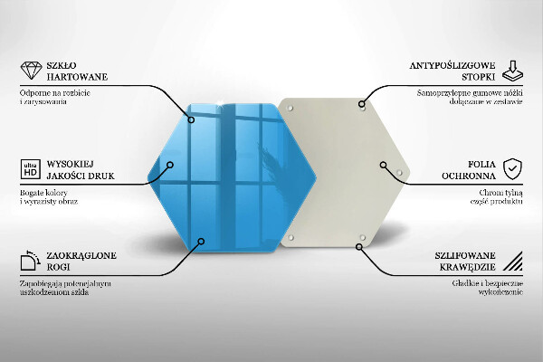 Glass kitchen board Blue color