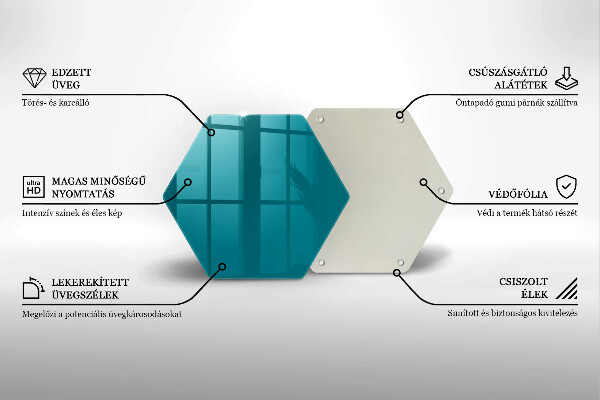 Glass kitchen board Turquoise