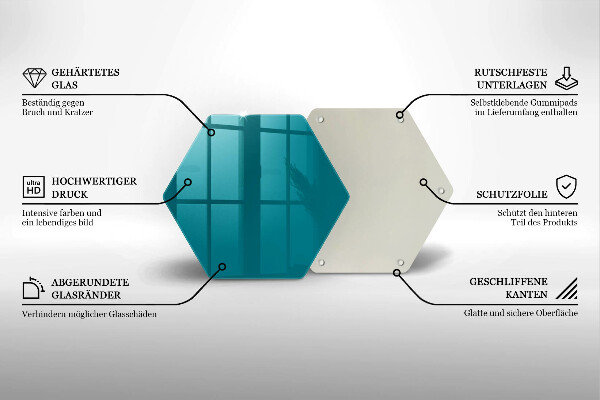 Glass kitchen board Turquoise