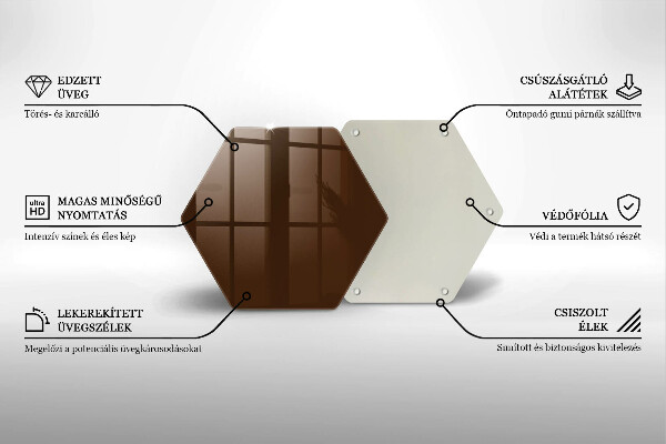 Glass kitchen board Brown color