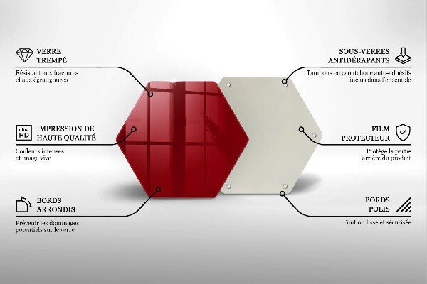 Glass kitchen board Red colour