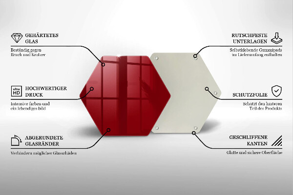 Glass kitchen board Red colour