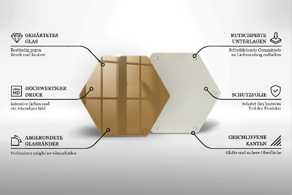 Glass kitchen board Beige colour