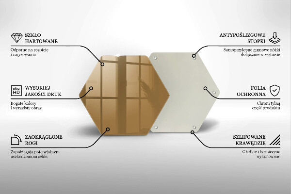 Glass kitchen board Beige colour