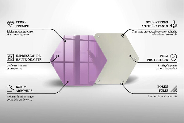 Glass kitchen board Violet colour