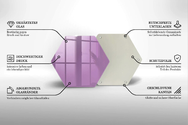 Glass kitchen board Violet colour