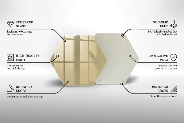 Glass kitchen board Beige colour