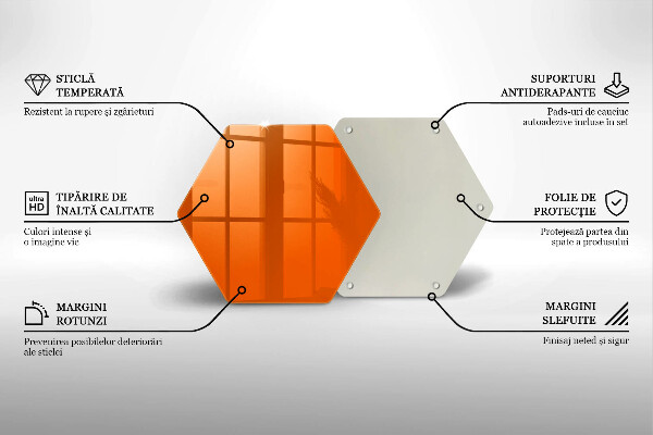 Glass kitchen board Orange color