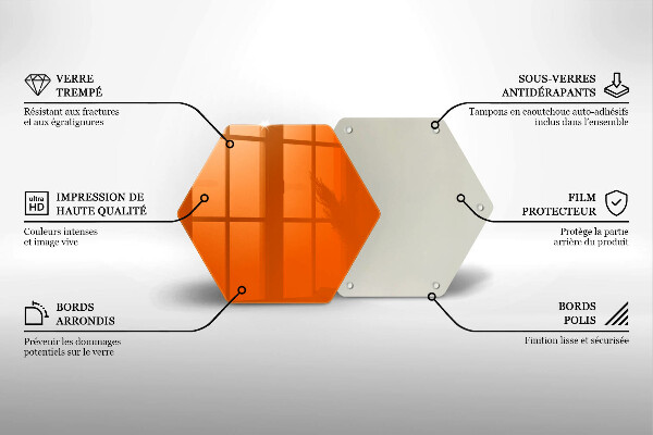 Glass kitchen board Orange color